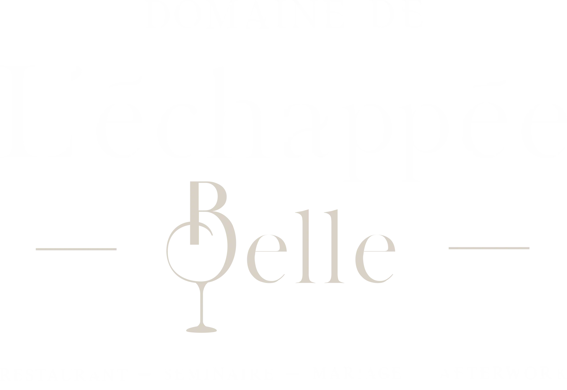 L'échappée Belle - Logo complet blanc et beige